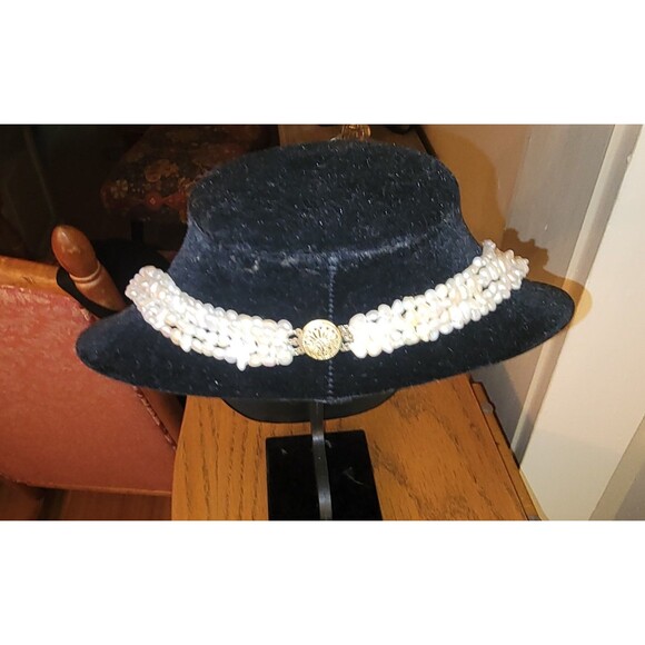 Luxury 5 Strand Pearl Necklace 30 IN & stamped 14k gold filigree clasps VTG Lux - Picture 14 of 15